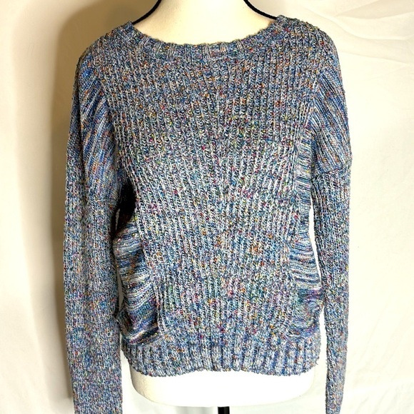 Rails Anthropologie Elsa Speckled Blue Confetti Pullover Crew Neck Sweater - Picture 4 of 7